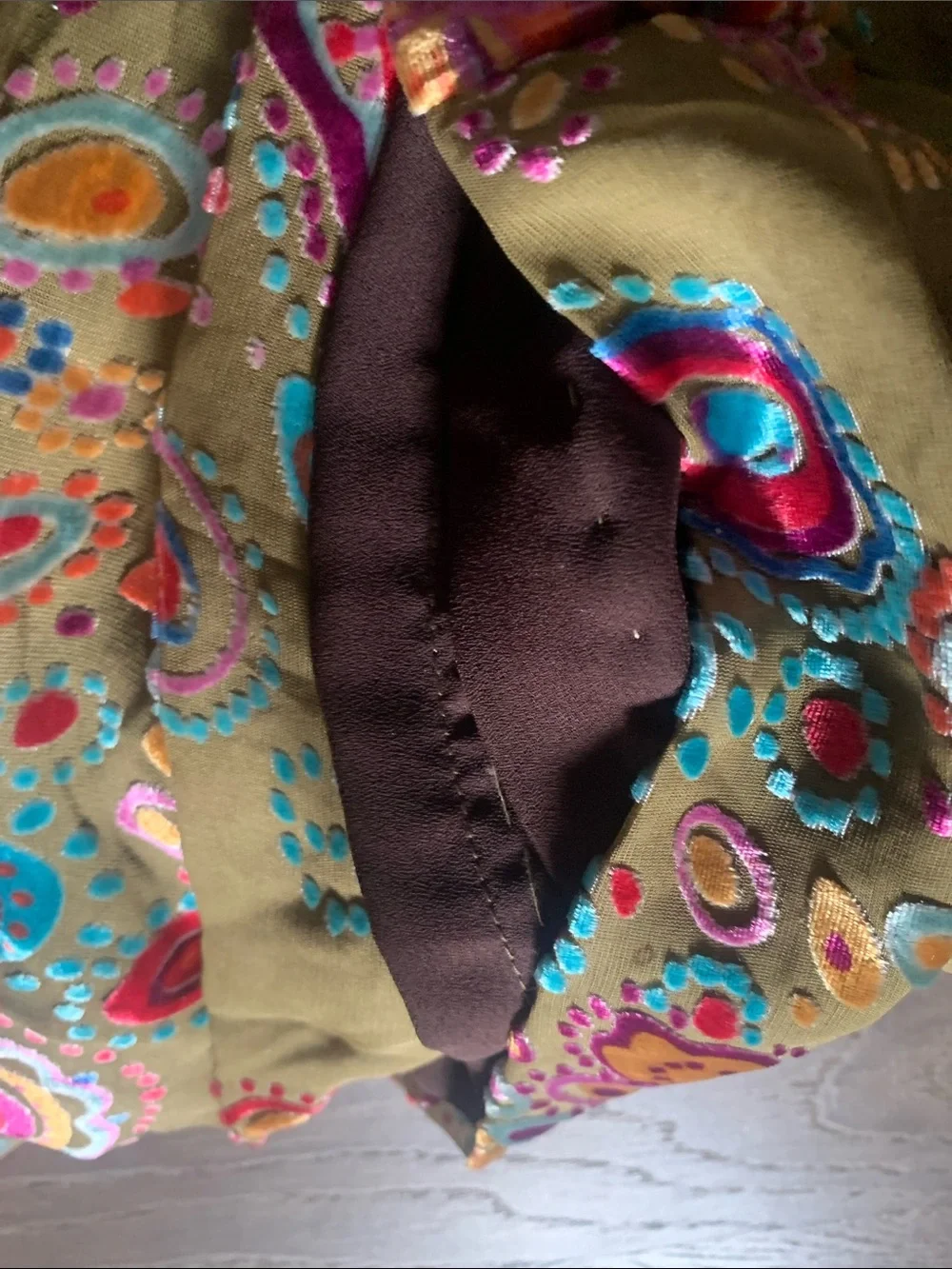 Wide Leg Floral Print Pants in Olive Green